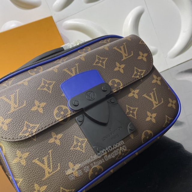 LV專櫃新款男包 路易威登S Lock郵差包 M45863 啞光黑金屬 LV男士單肩斜挎包  ydh4234